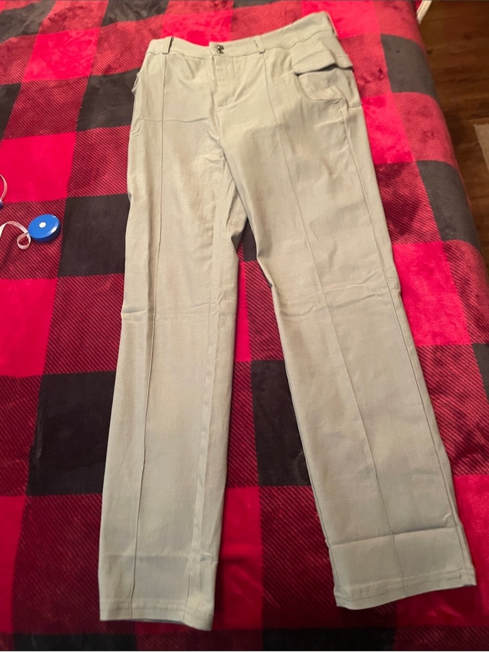 Straight-Leg Women's Dress Pants in Light Beige
